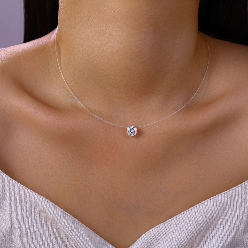 1 Carat D-VVS1 Lab Diamond Mermaid Tears Necklace for Women
