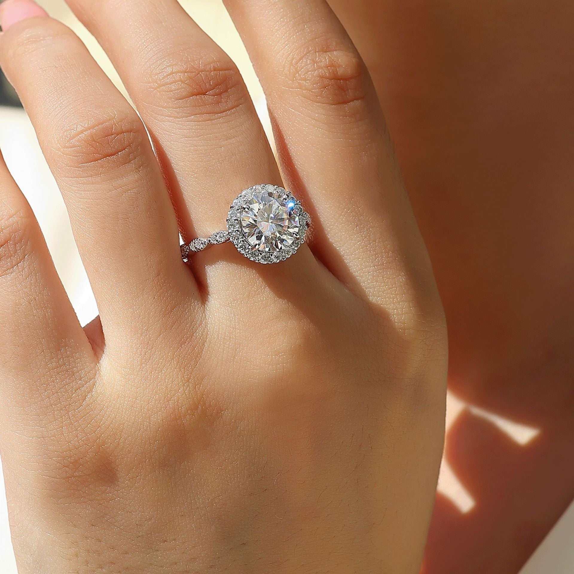 3 Carat Moissanite Diamond Engagement Ring for Women