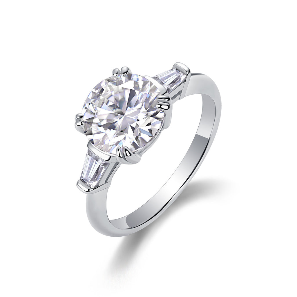 Step by Step Brilliance Classic Four-Prong 3.5 Carat Moissanite Ring