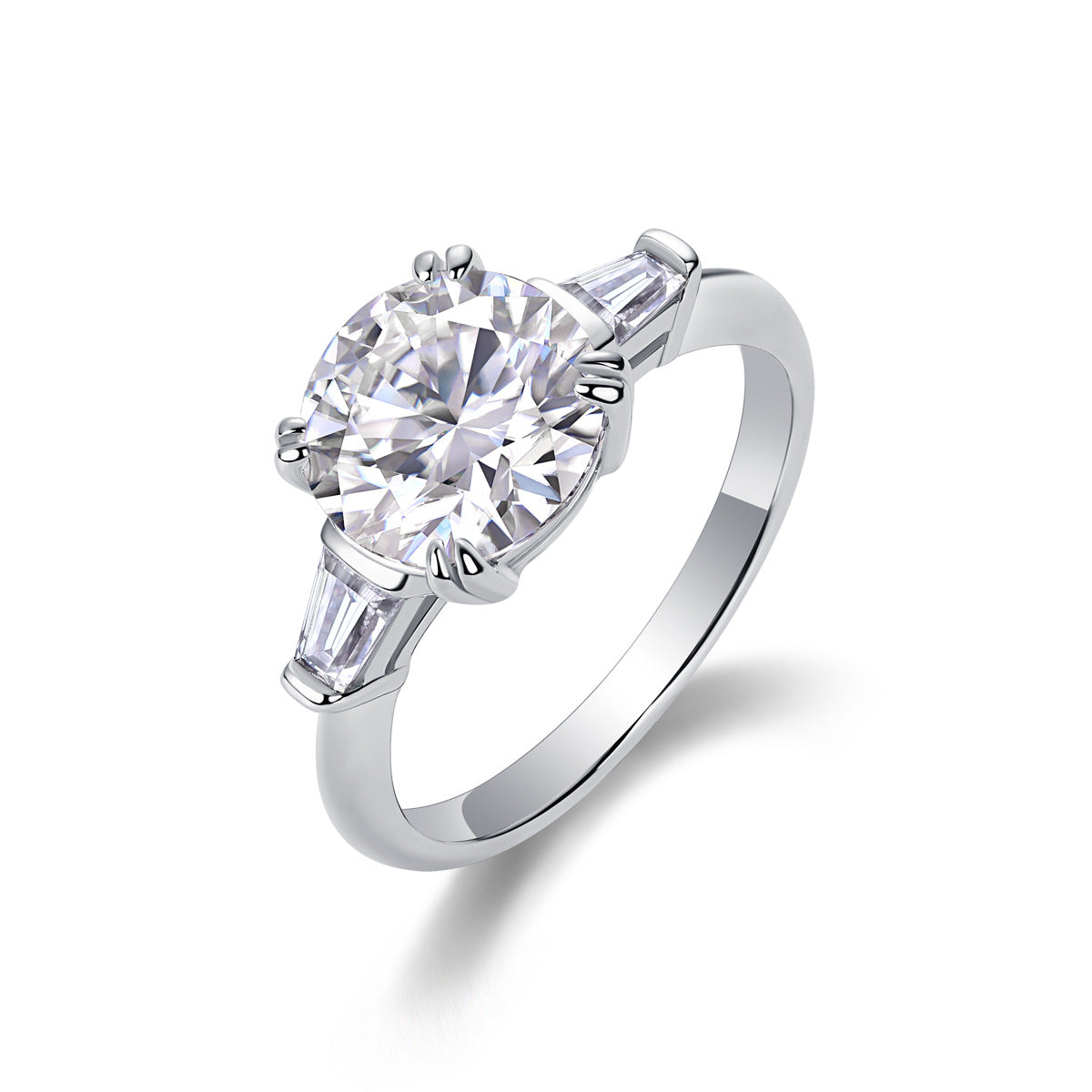 Step by Step Brilliance Classic Four-Prong 3.5 Carat Moissanite Ring
