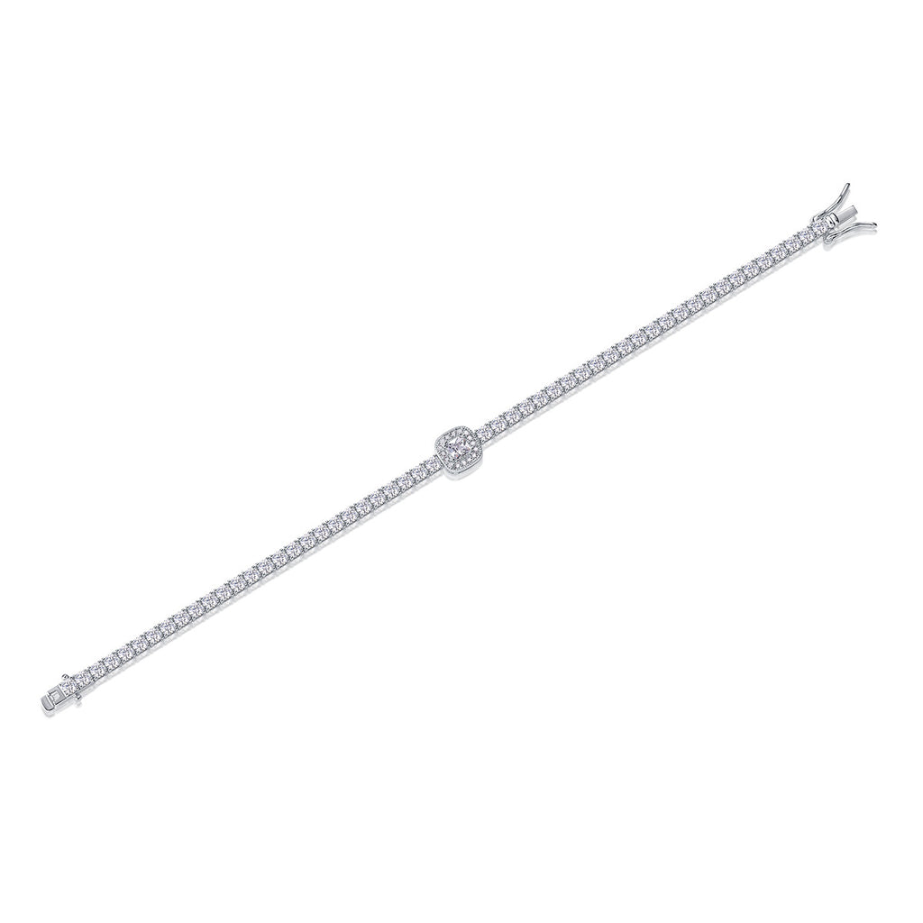 Men's and Women's Hip-Hop Moissanite Tennis Bracelet S925 Sterling Silver Tennis Plated with 18K Gold