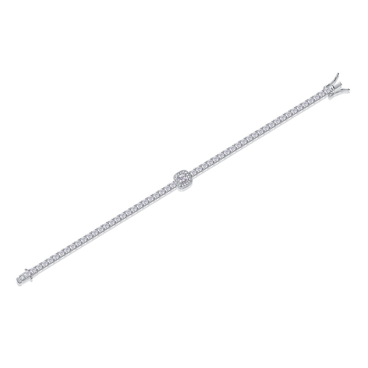 Men's and Women's Hip-Hop Moissanite Tennis Bracelet S925 Sterling Silver Tennis Plated with 18K Gold