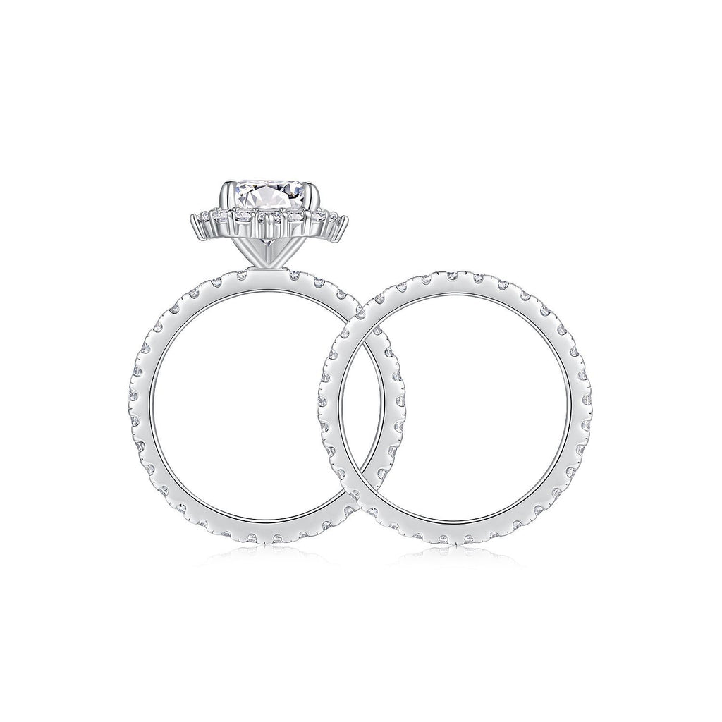 Emerald Moissanite Diamond Ring Set for Women