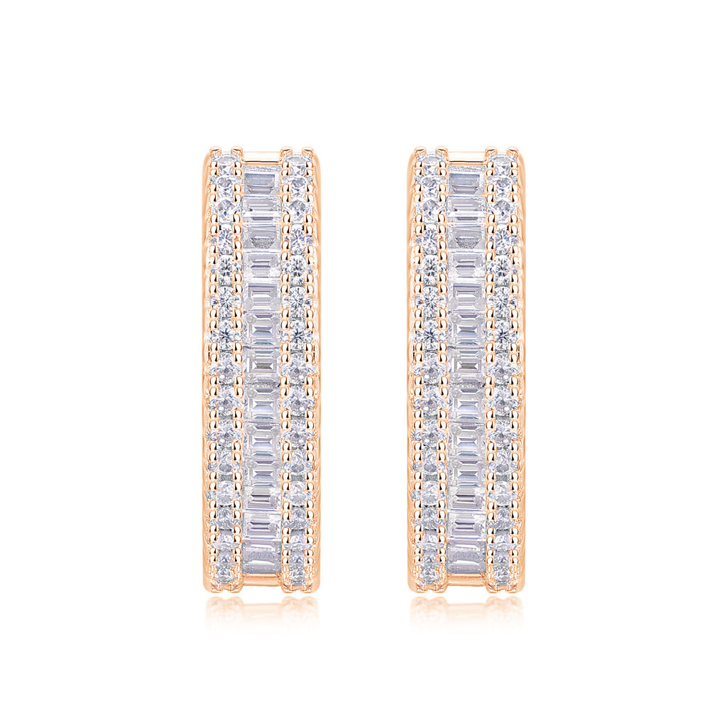 Moissanite Hoop Earrings for Women S925 18K Gold Plated
