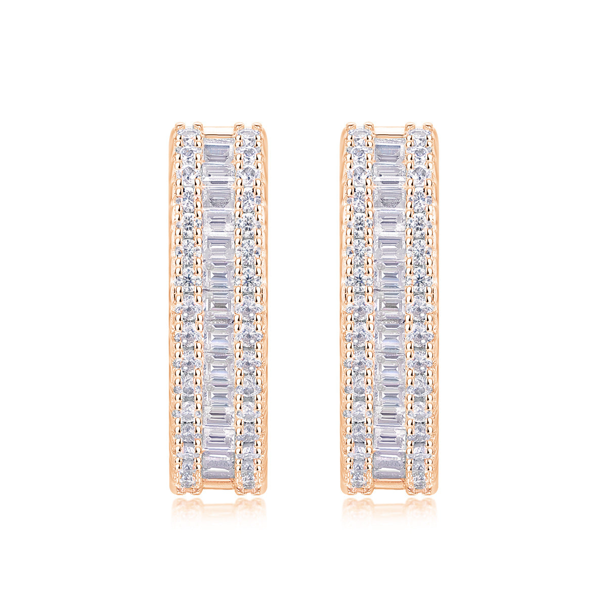 Moissanite Hoop Earrings for Women S925 18K Gold Plated