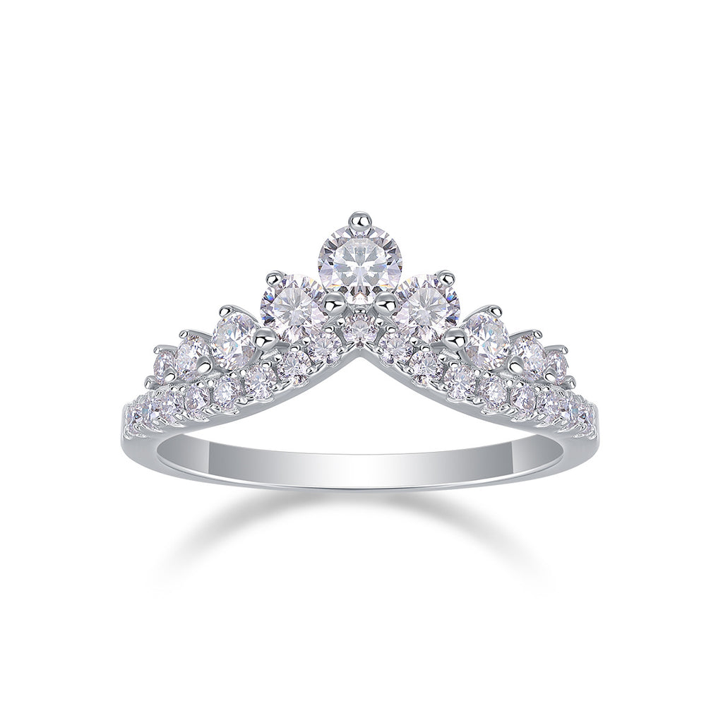 Victory V-Shaped Design Moissanite Engagement Ring For Women