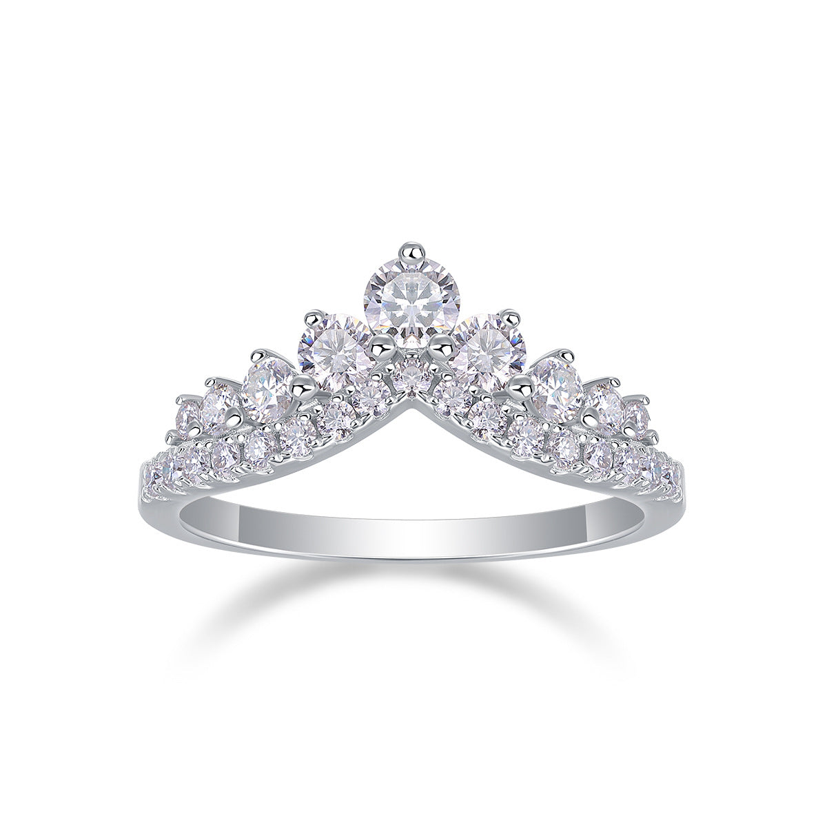 Victory V-Shaped Design Moissanite Engagement Ring For Women