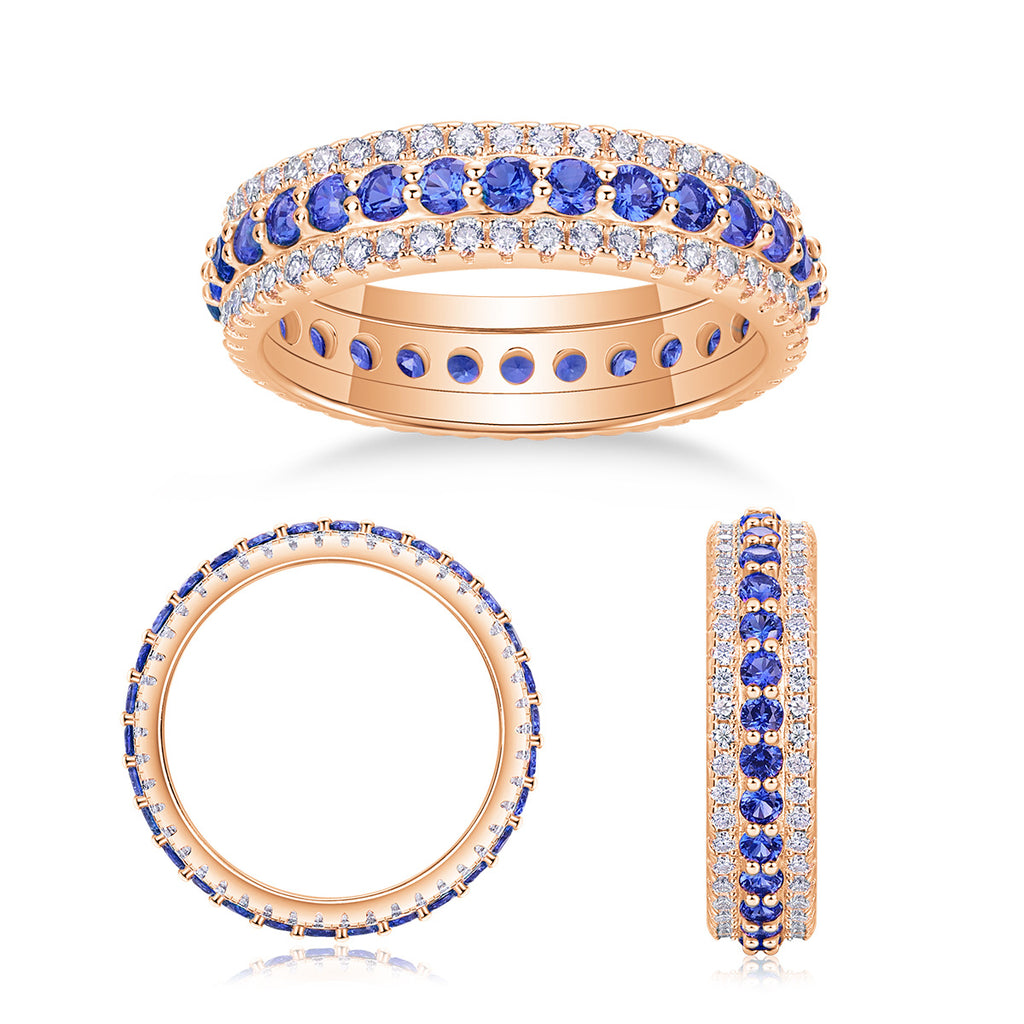 Colorful Cultivated Gemstone Moissanite Ring for Women