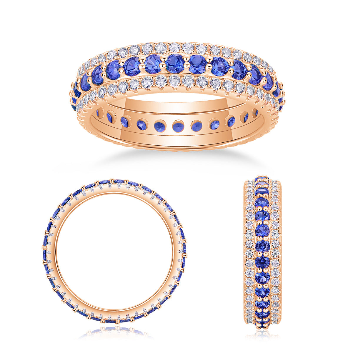 Colorful Cultivated Gemstone Moissanite Ring for Women