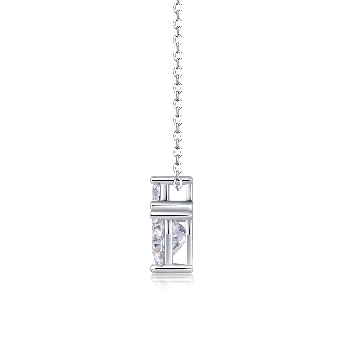 1 Carat Moissanite Heart-Shaped Pendant Necklace for Women