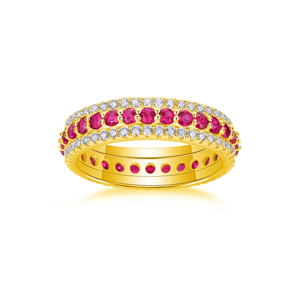 Colorful Cultivated Gemstone Moissanite Ring for Women