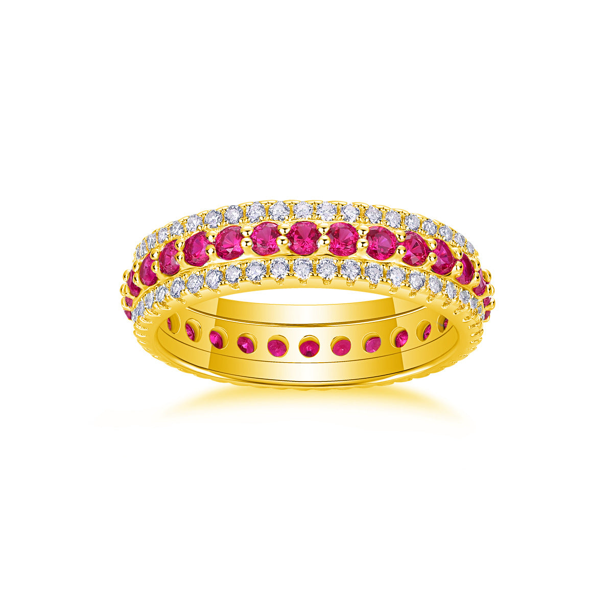 Colorful Cultivated Gemstone Moissanite Ring for Women