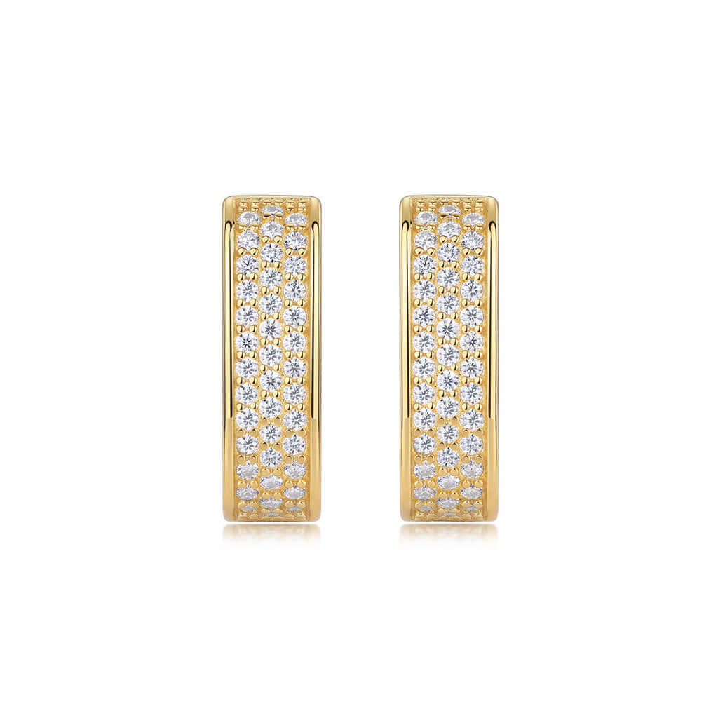 Moissanite Classic Vintage Earrings for Women S925 Silver Plated with 18K Gold
