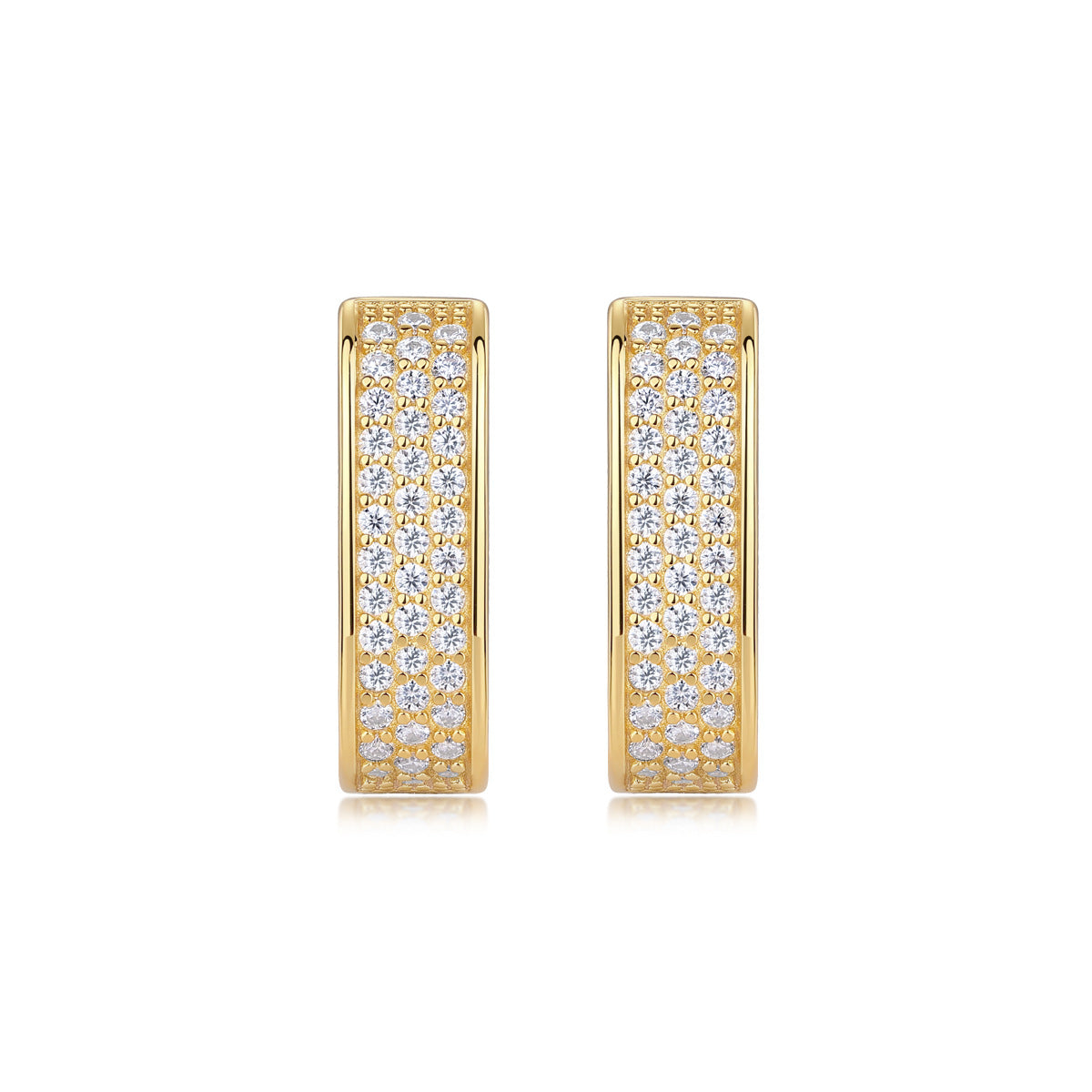 Moissanite Classic Vintage Earrings for Women S925 Silver Plated with 18K Gold