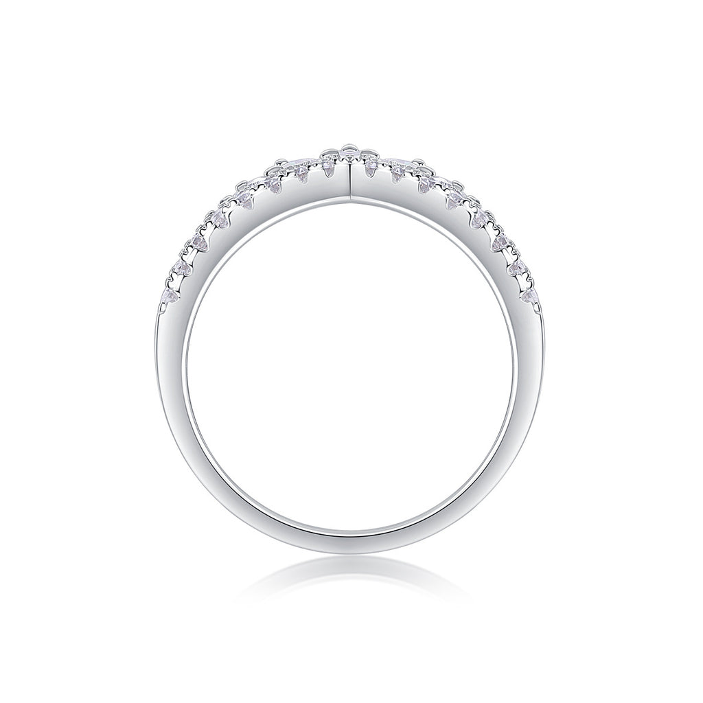 Victory V-Shaped Design Moissanite Engagement Ring For Women