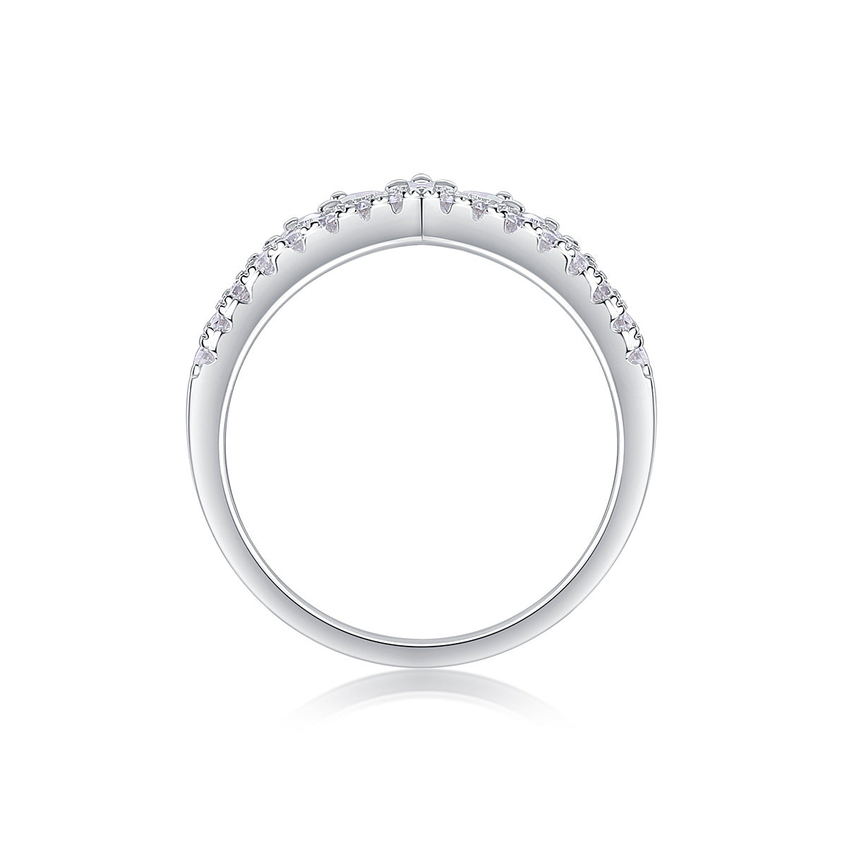 Victory V-Shaped Design Moissanite Engagement Ring For Women
