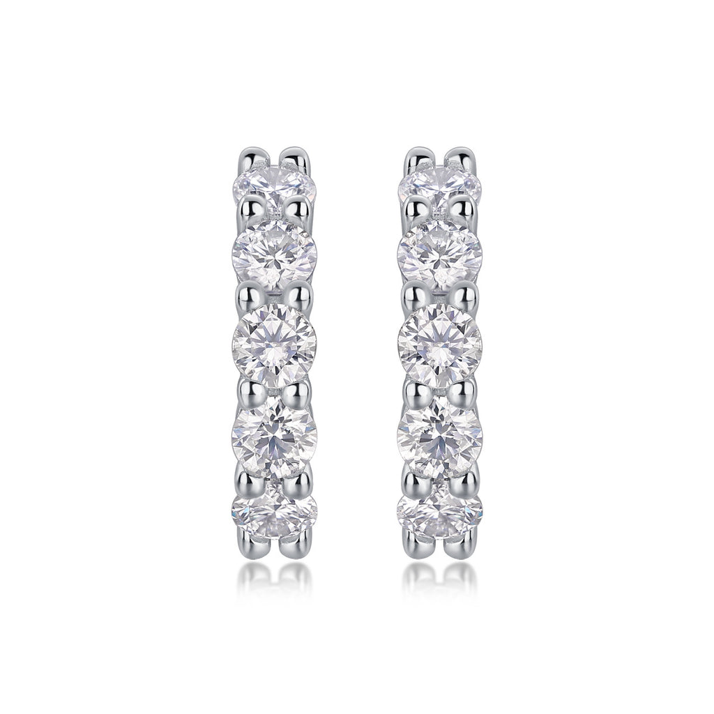 Moissanite Diamond Hoop Earrings for Women S925 Silver Plated with 18K Gold