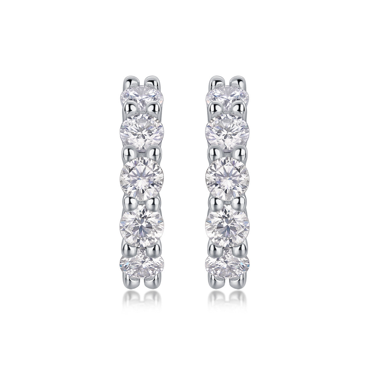 Moissanite Diamond Hoop Earrings for Women S925 Silver Plated with 18K Gold