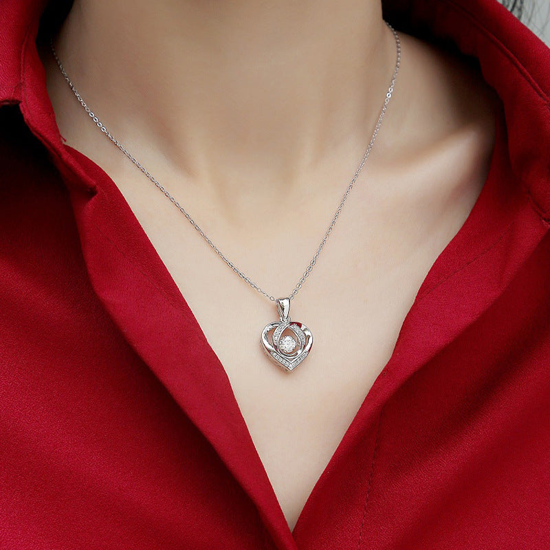 0.5CT Lab Grown Diamond D-VVS1 Heart Shape Necklace For Women
