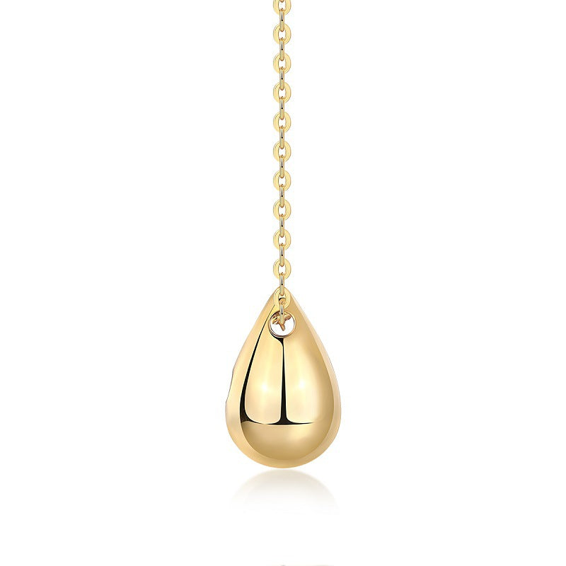 Moissanite Water Drop Teardrop Pendant Necklace S925 Silver Plated with 18K Gold