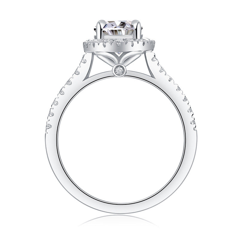 Egg-shaped 7*9 Moissanite Diamond Ring for Women