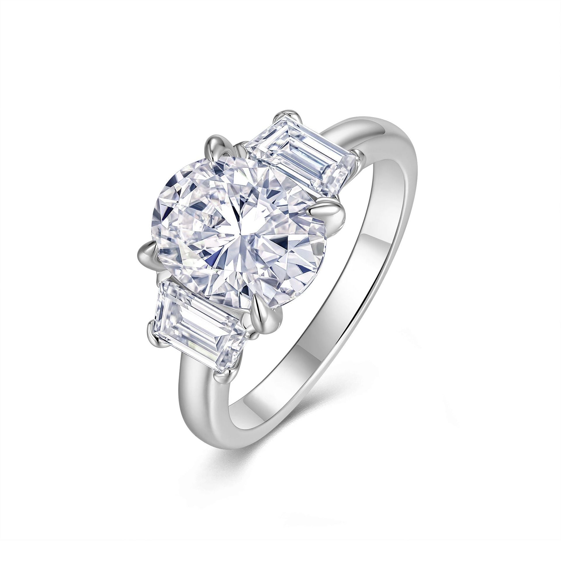 Egg-Shaped Moissanite Wedding Diamond Ring for Women