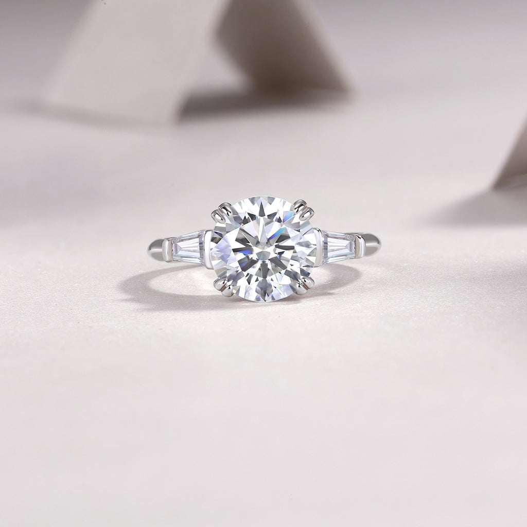 Step by Step Brilliance Classic Four-Prong 3.5 Carat Moissanite Ring