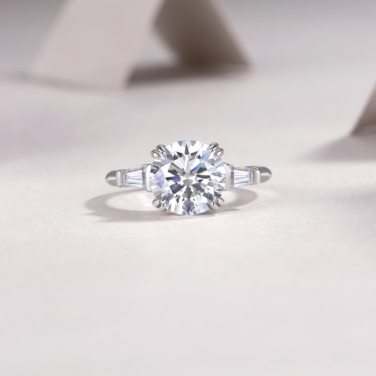 Step by Step Brilliance Classic Four-Prong 3.5 Carat Moissanite Ring