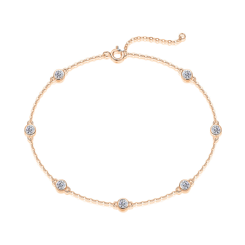 Moissanite Bubble Bracelet for Women S925 Silver Plated with 18K White Gold