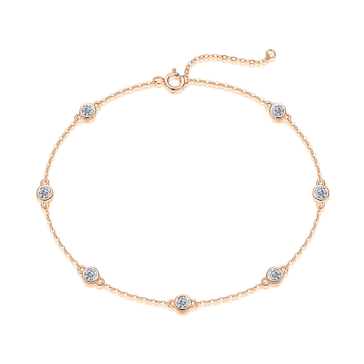 Moissanite Bubble Bracelet for Women S925 Silver Plated with 18K White Gold