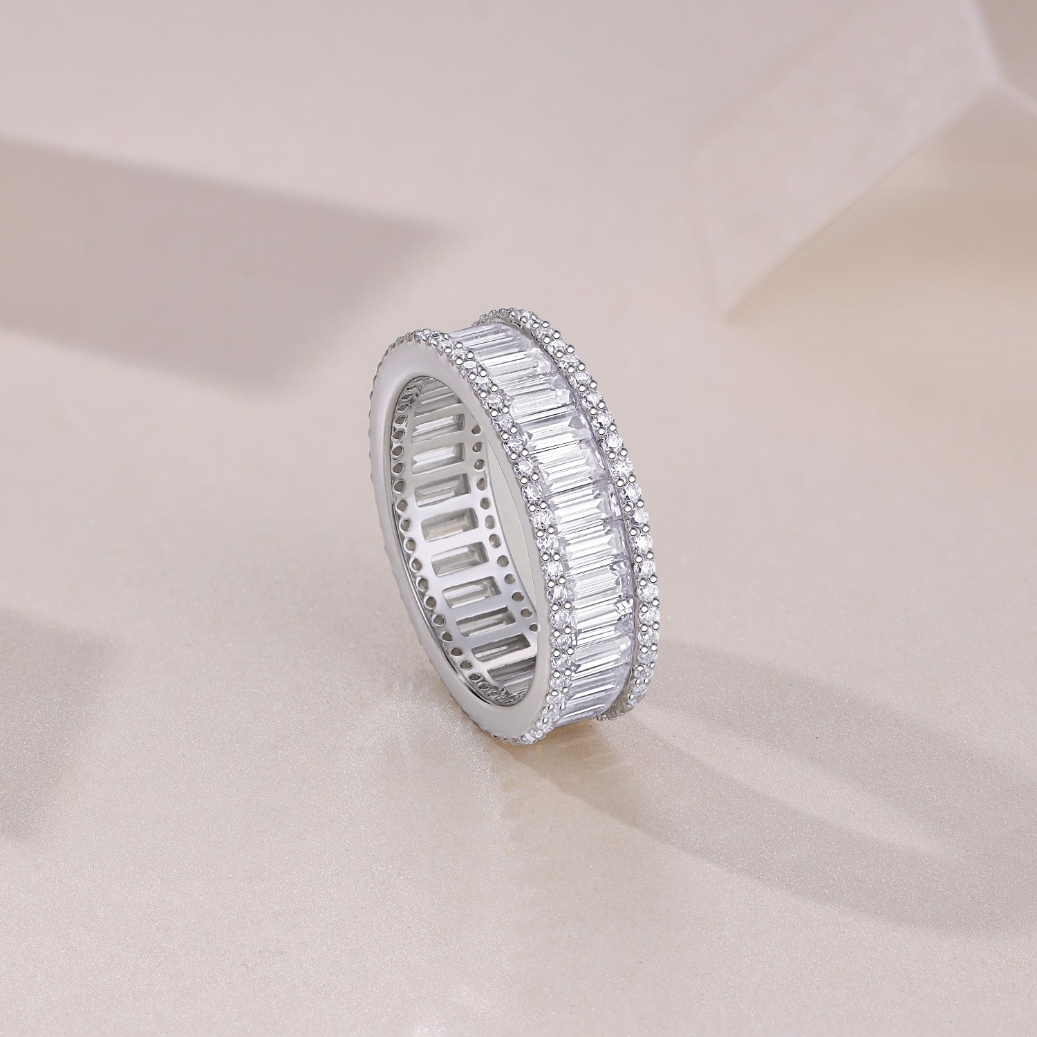 New Moissanite Diamond Ring for Women S925 Plated with 18K White Gold