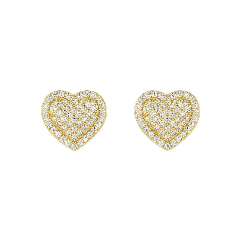Heart-Shaped Moissanite Diamond Stud Earrings For Women