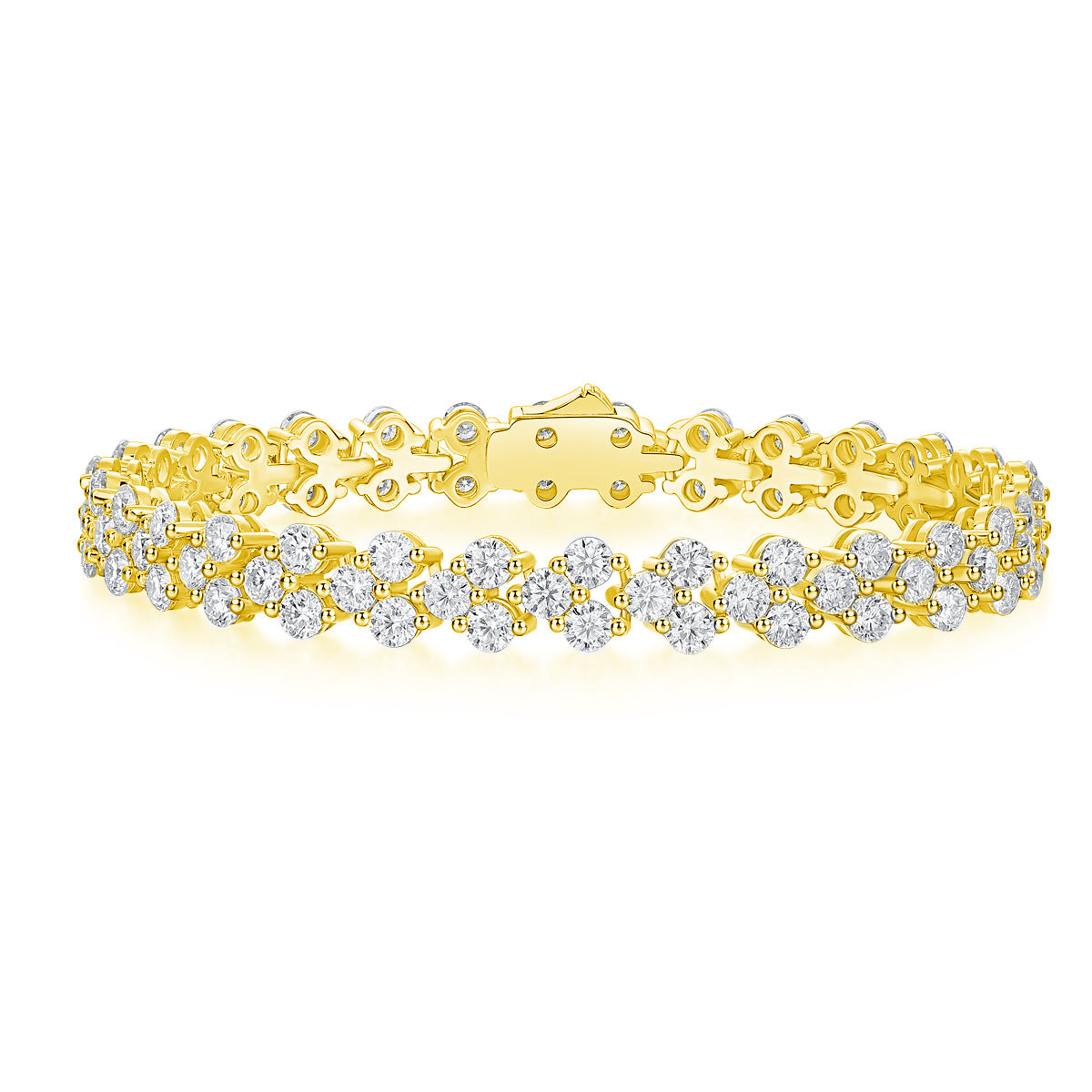 9 Carat Moissanite Luxury Bracelet S925 Silver Plated 18K Gold Women's Style