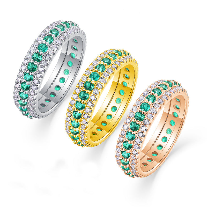 Colorful Cultivated Gemstone Moissanite Ring for Women