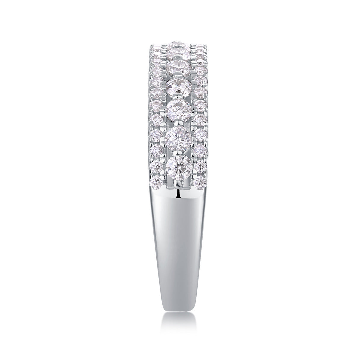 Moissanite Diamond Unisex Ring S925 Silver Plated 18K White Gold