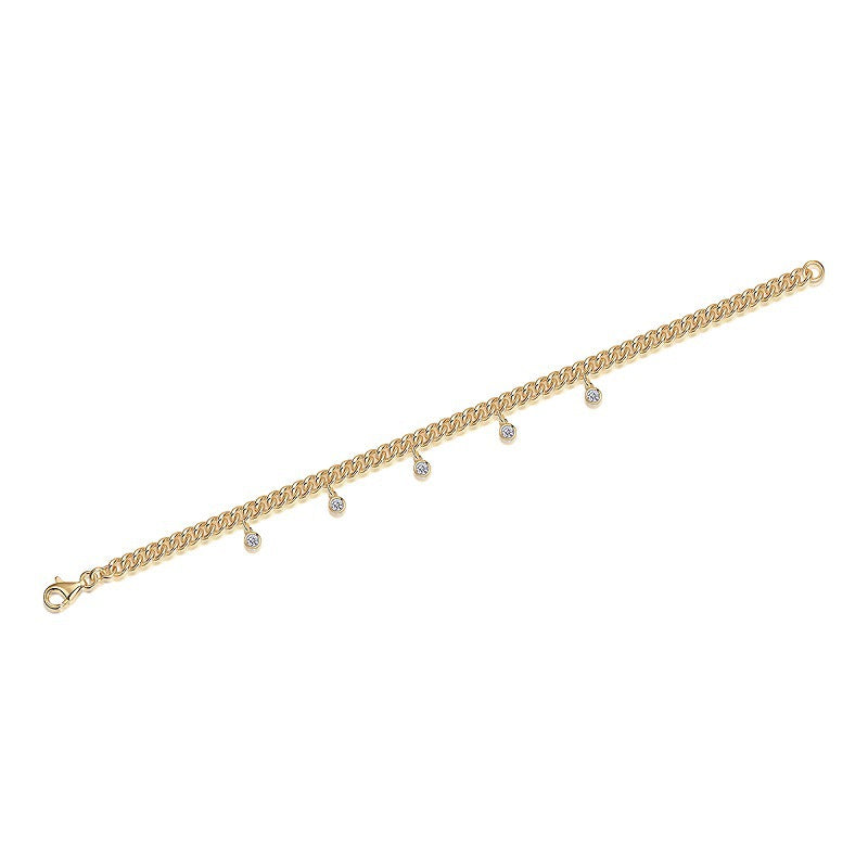 Moissanite S925 Sterling Silver Gold-Plated Tennis Bracelet