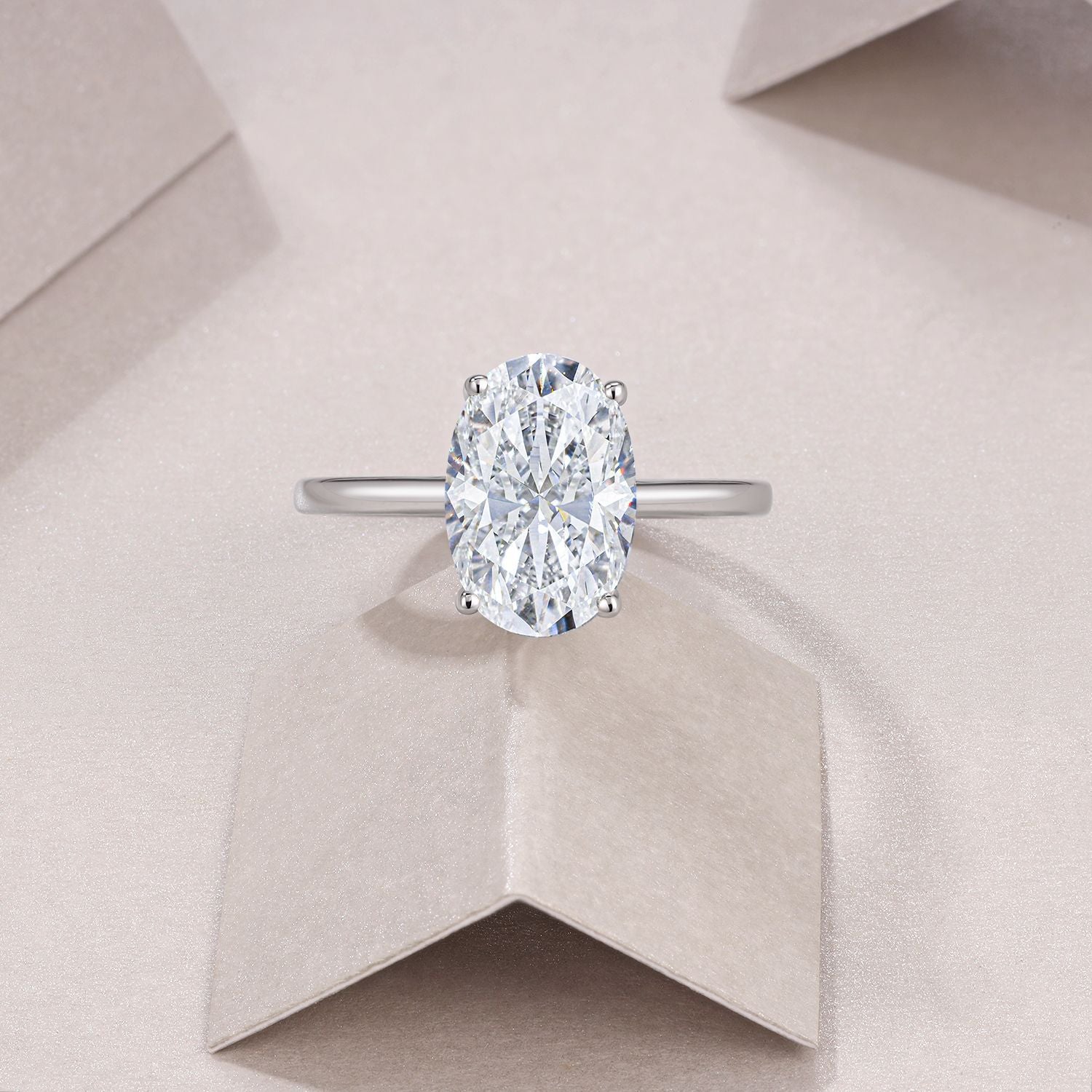 Moissanite Pigeon Egg Wedding Ring for Women