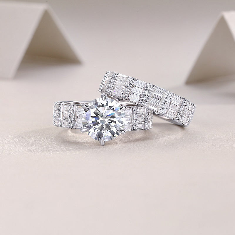 3 Carat Moissanite Stacking Double Layer Ring
