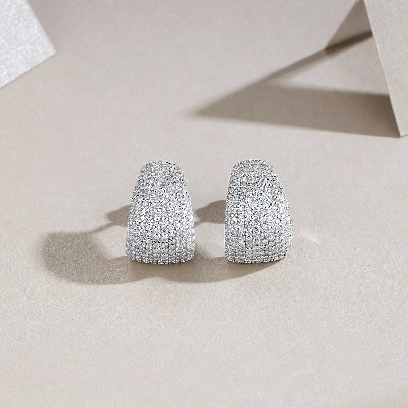 S925 Plated 18k Moissanite Diamond Engagement Earrings for Women