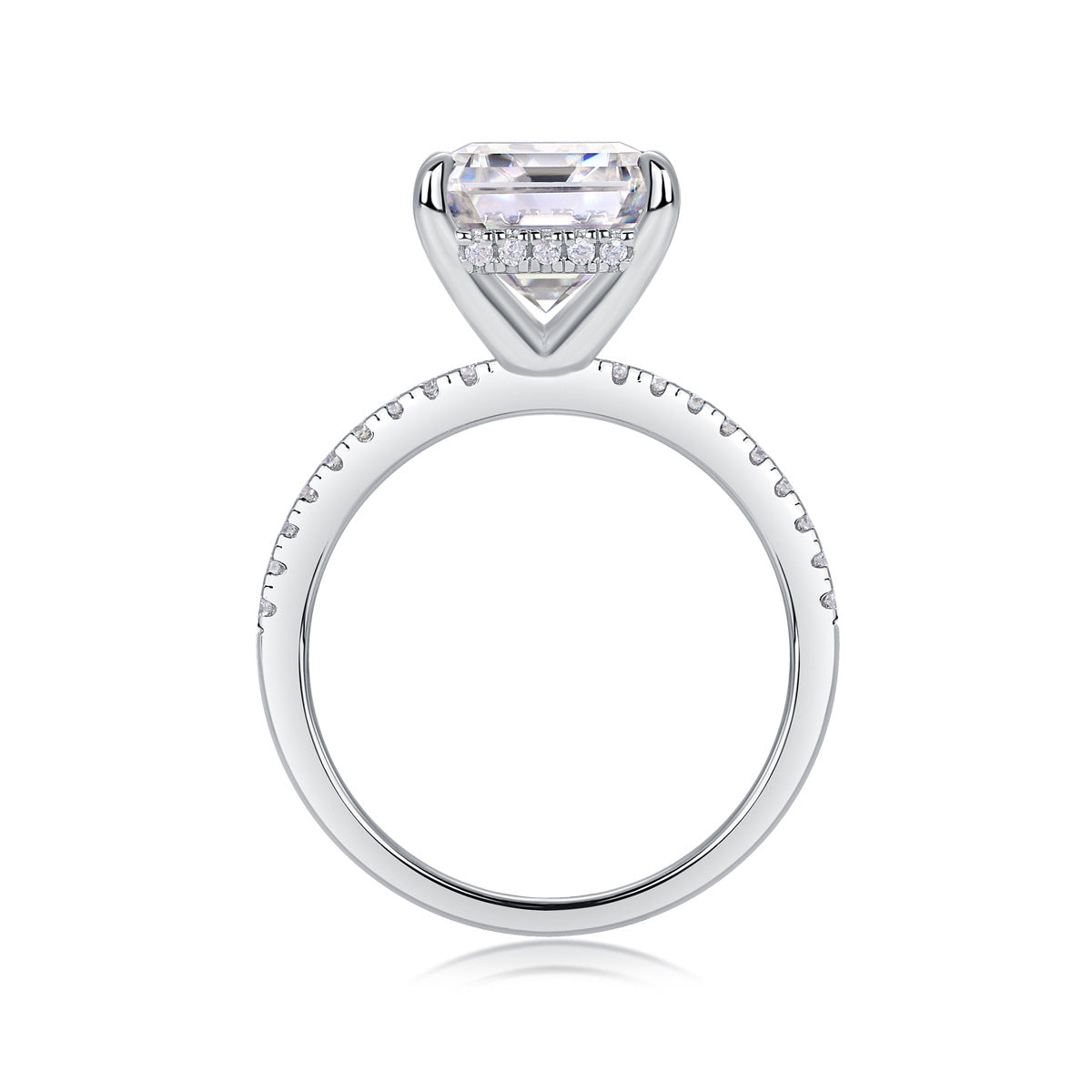 4 Carat Princess Cut Moissanite Wedding Rings For Women
