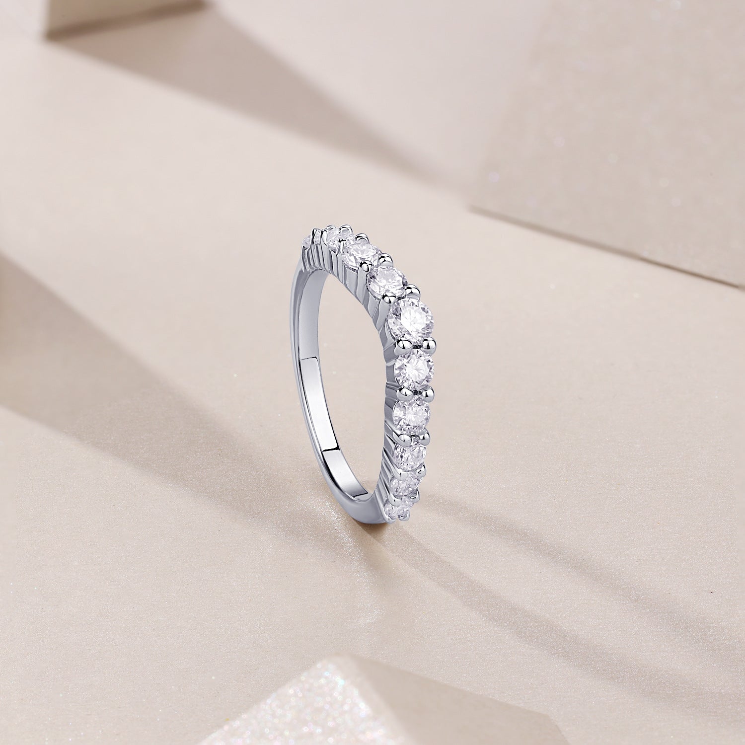 V-shaped Moissanite Engagement Ring for Women