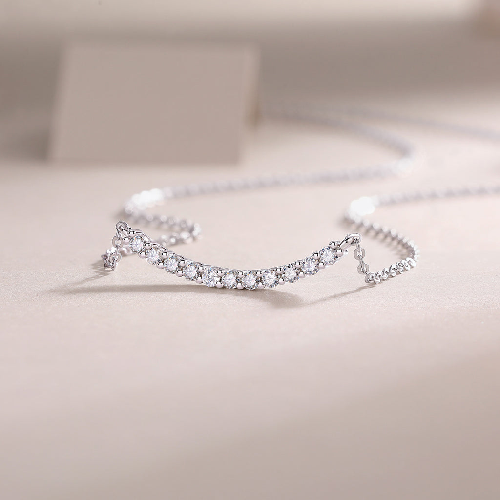 Loose Feel Single Row Moissanite Necklace For Women