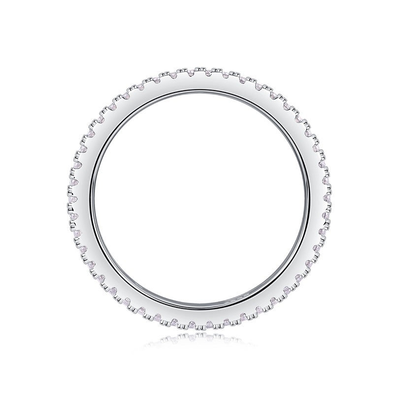 Trendy S925 Sterling Silver Minimalist Women's Ring Non-Fading Moissanite Cross-Border Ins Open Ring