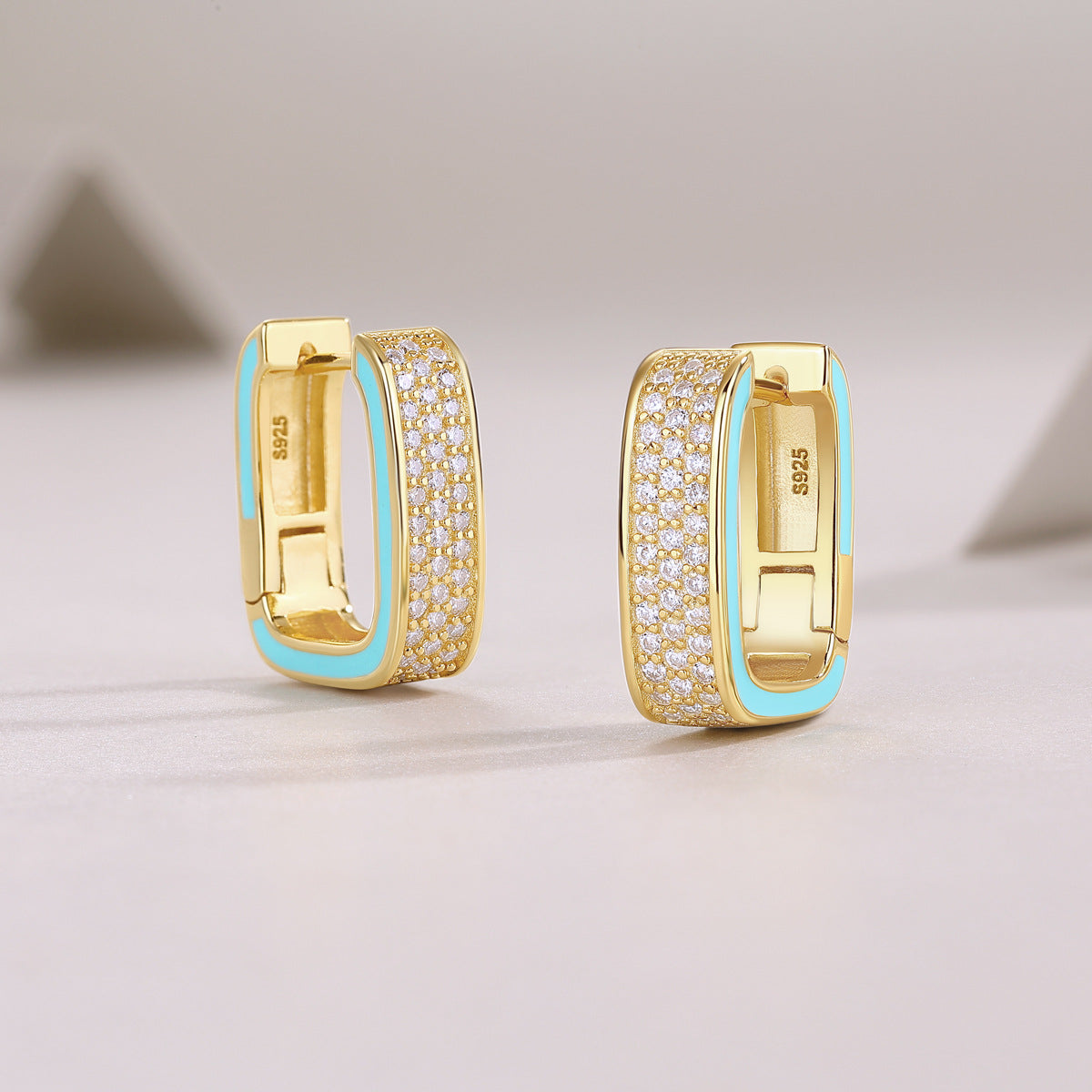 Moissanite Classic Vintage Earrings for Women S925 Silver Plated with 18K Gold
