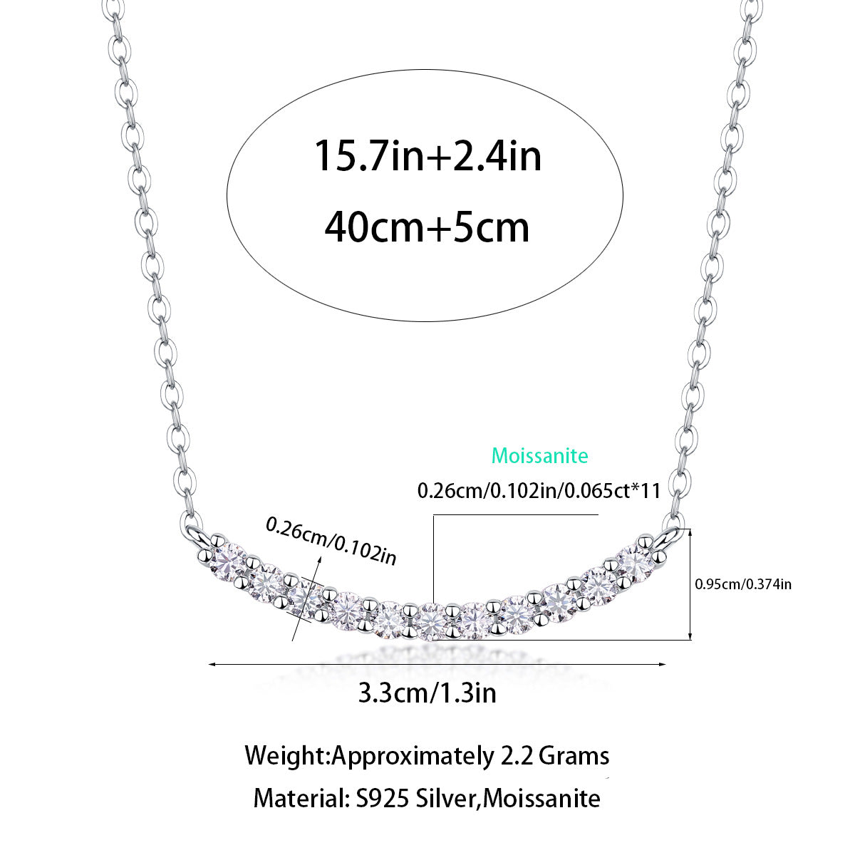 Loose Feel Single Row Moissanite Necklace For Women