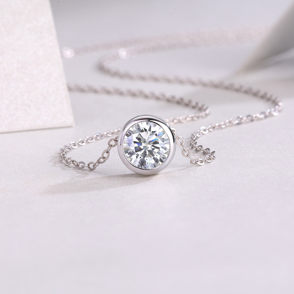 1 Carat Moissanite Necklace for Women