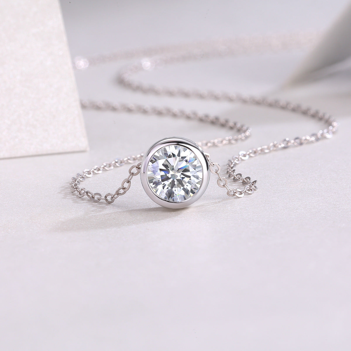 1 Carat Moissanite Necklace for Women