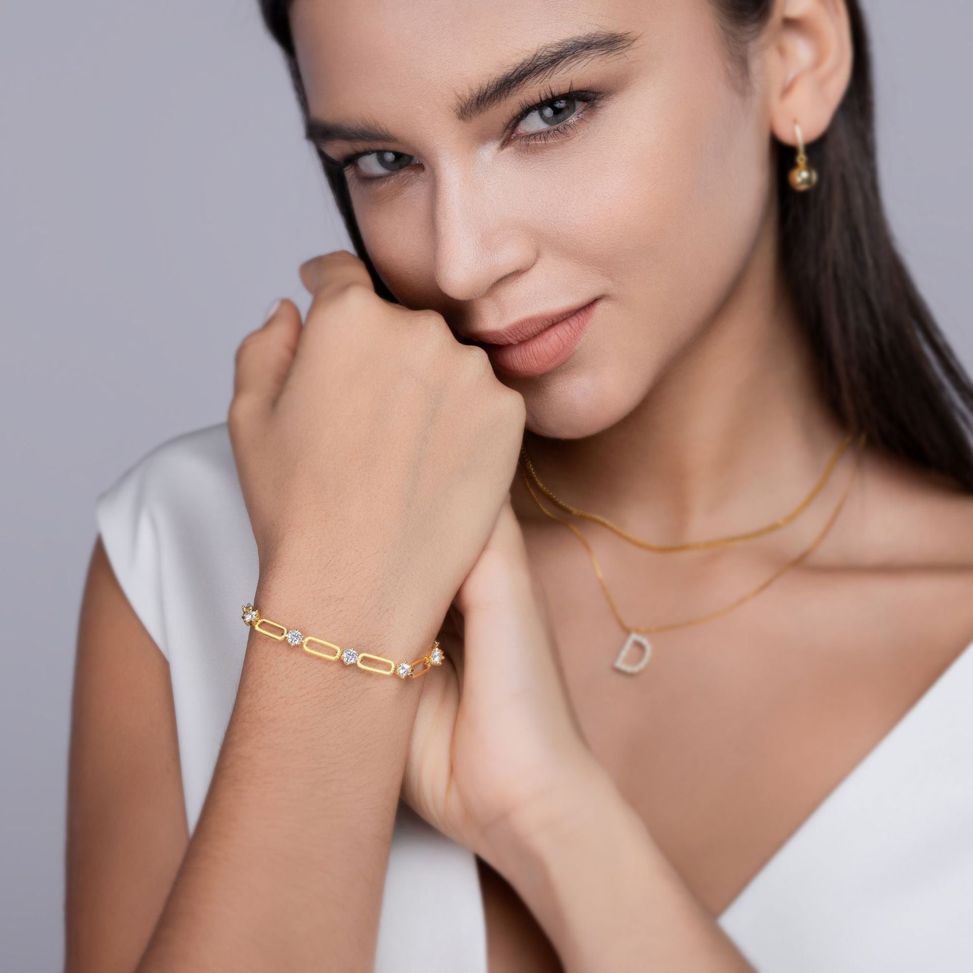 4 Carat Moissanite Geometric Clasp Bracelet For Women