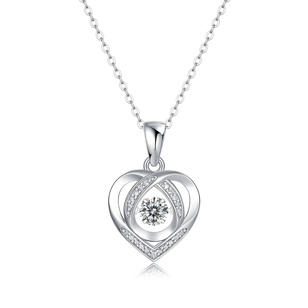 0.5CT Lab Grown Diamond D-VVS1 Heart Shape Necklace For Women