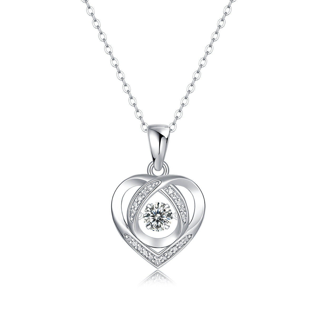 0.5CT Lab Grown Diamond D-VVS1 Heart Shape Necklace For Women